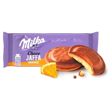 Milka Choco Jaffa Biszkopty z galaretką o smaku pomarańczowym oblewane czekoladą mleczną 147 g - 0