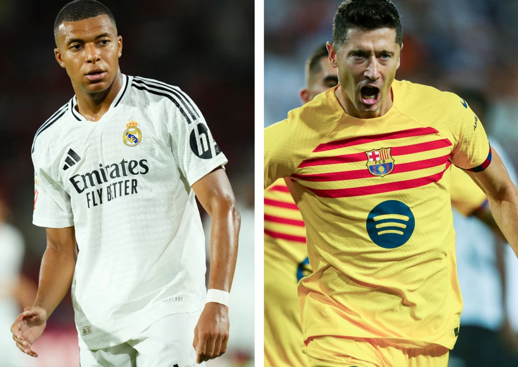 Kylian Mbappe i Robert Lewandowski Kylian Mbappe i Robert Lewandowski