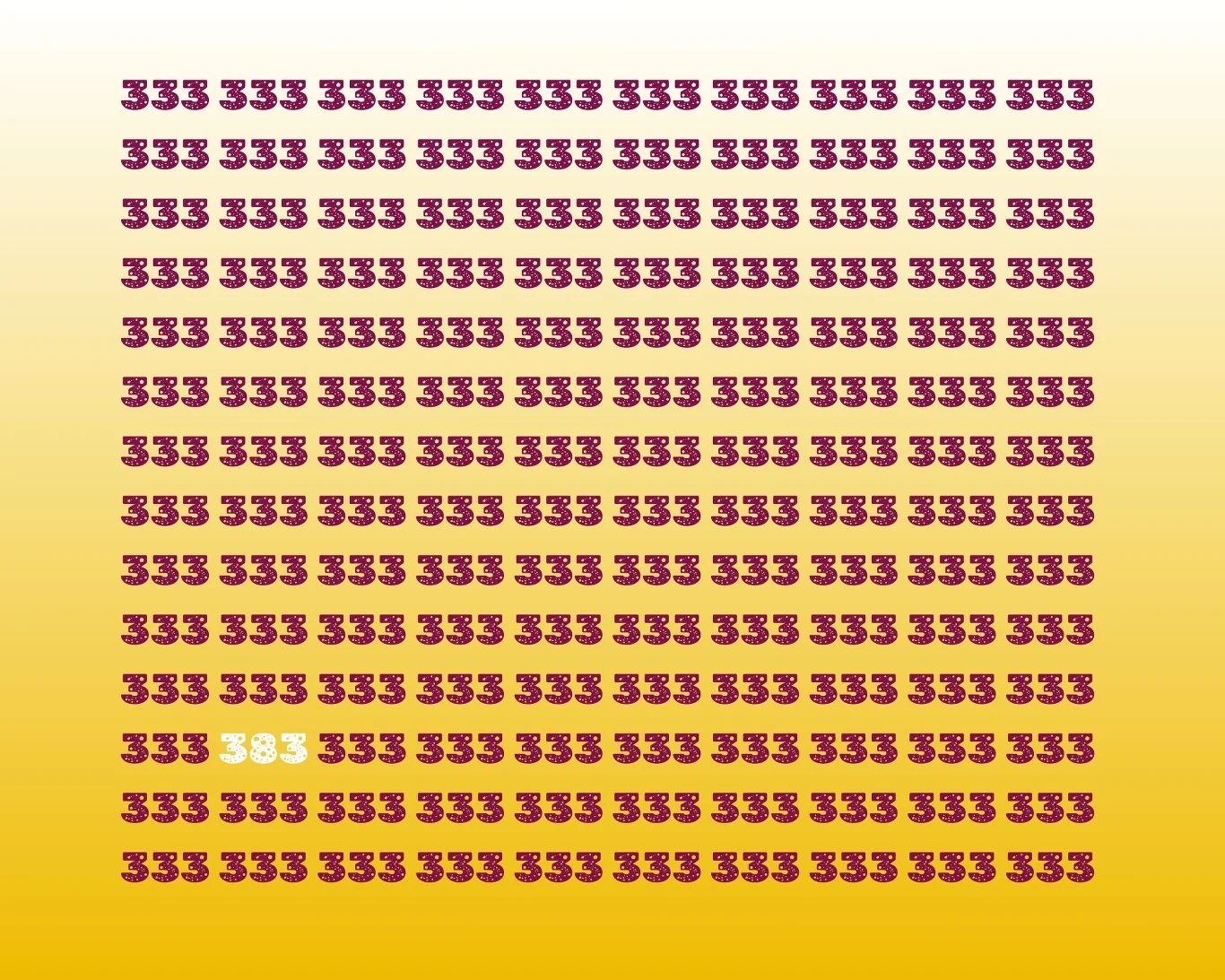 Oto rozwiązanie łamigłówki optycznej. Błędnie zapisana liczba 333 znajduje się właśnie tutaj./Fot. materiały własne