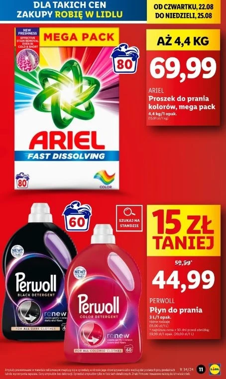 Lidl oferuje promocję na płyny do prania Perwoll!