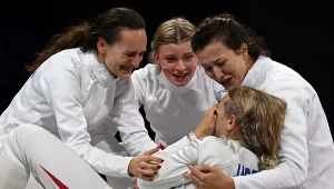 Polskie szpadzistki po zdobyciu brązowego medalu