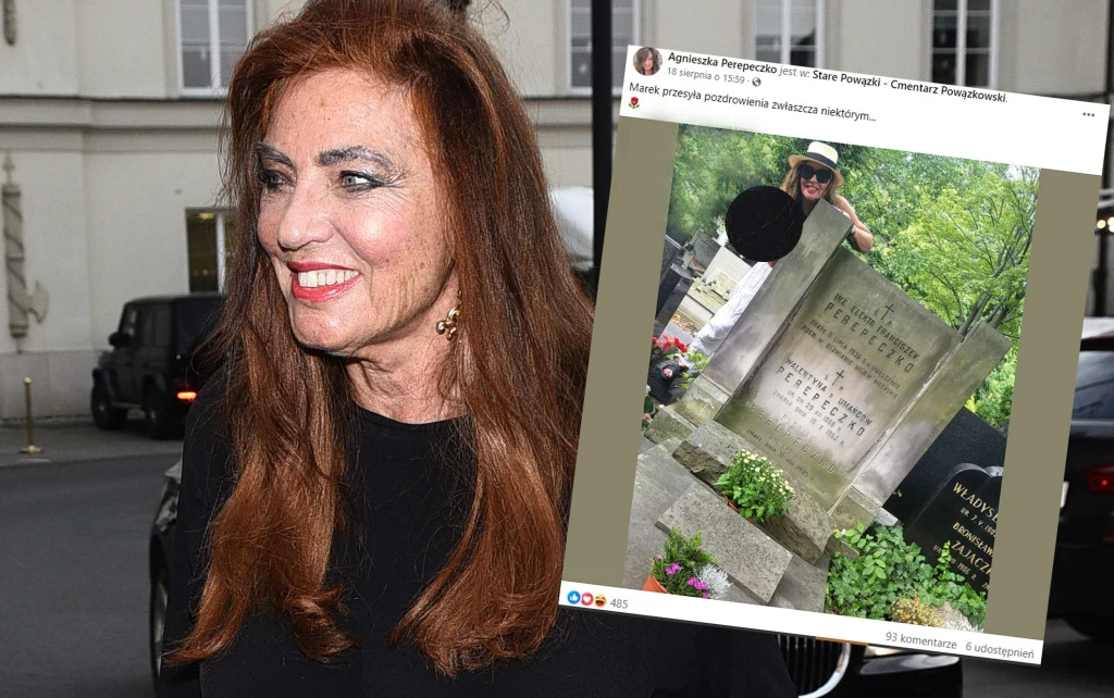 Agnieszka Fitkau-Perepeczko "pozdrawia" znad grobu męża /https://www.facebook.com/agnieszka.perepeczko/posts/3362494430548018?ref=embed_post/