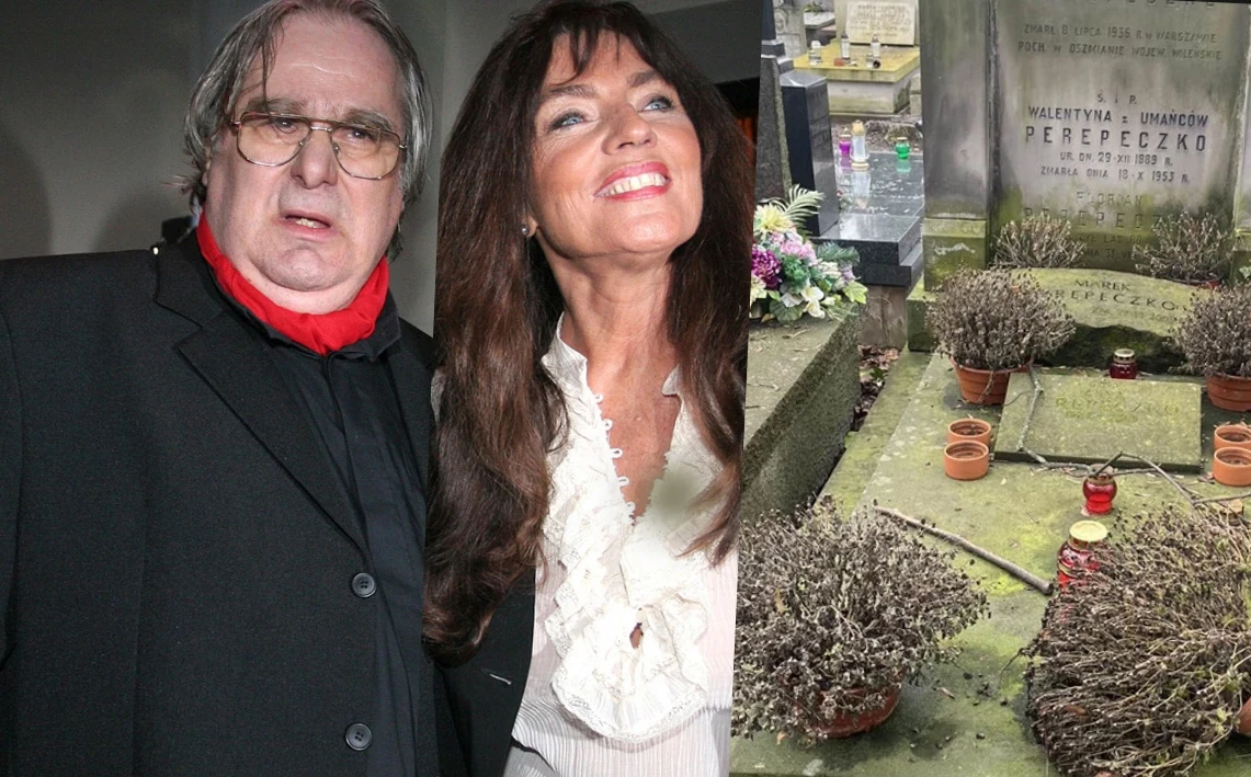 Marek Perepeczko i Agnieszka Fitkau-Perepeczko oraz zdjęcie grobu aktora sprzed kilku miesięcy (pomponik exclusive) Marek Perepeczko i Agnieszka Fitkau-Perepeczko oraz zdjęcie grobu aktora sprzed kilku miesięcy (pomponik exclusive)
