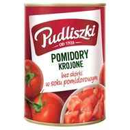 Pudliszki Pomidory krojone bez skórki w soku pomidorowym 400 g