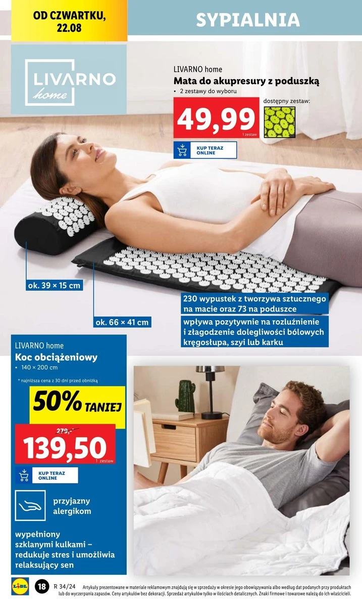 Mata do akupresury i koc obciążeniowy w Lidlu! 