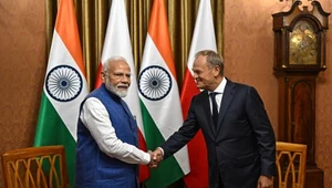 Premier Indii Narendra Modi i premier RP Donald Tusk podczas spotkania w Warszawie