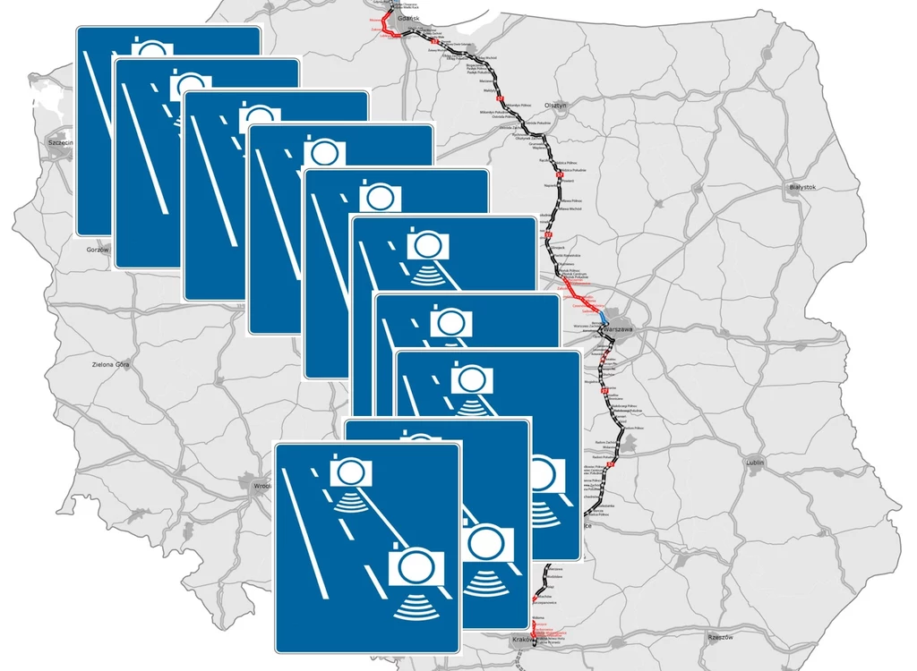Na drodze ekspresowej S7 ma być aż 10 odcinkowych pomiarów prędkości