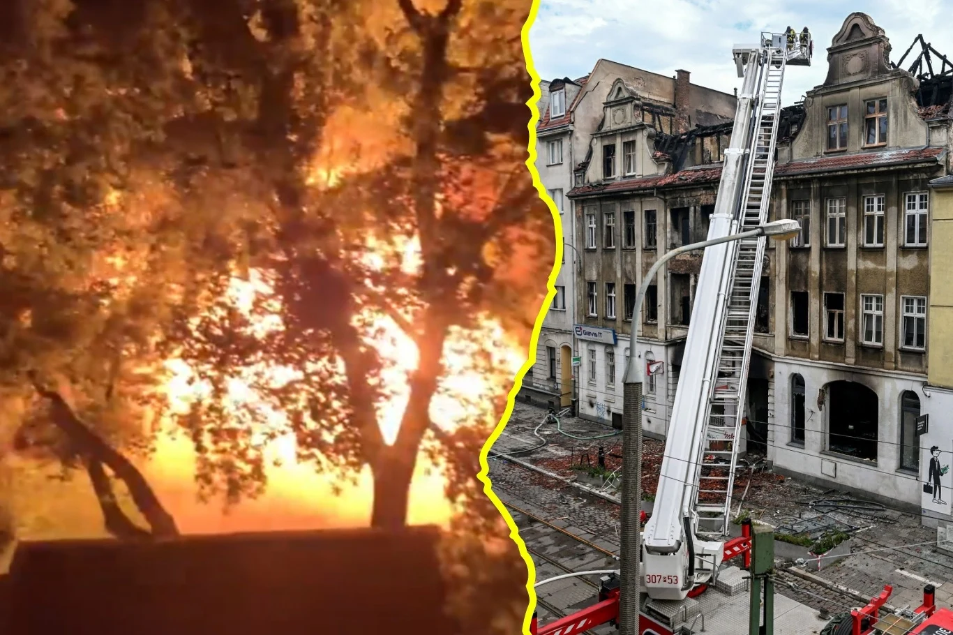 Jeden z mieszkańców Poznania uchwycił moment eksplozji podczas pożaru kamienicy przy ulicy Kraszewskiego 12 Jeden z mieszkańców Poznania uchwycił moment eksplozji podczas pożaru kamienicy przy ulicy Kraszewskiego 12