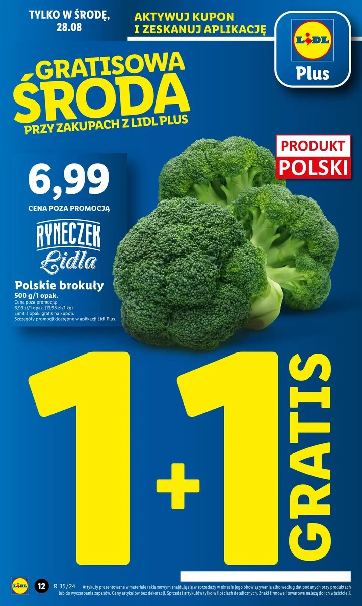 Brokuły 1+1 gratis w Lidlu 