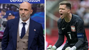 Reprezentacja Polski. Na zdjęciu selekcjoner Michał Probierz i nasz były już bramkarz - Wojciech Szczęsny