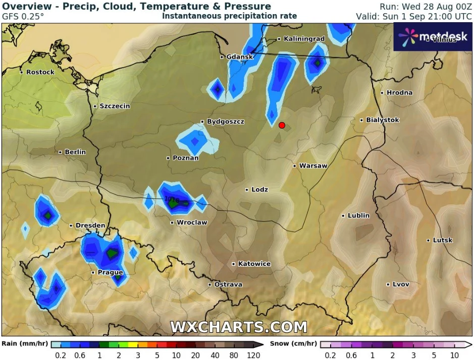 1 września nad morzem i na południu kraju trzeba się liczyć z przelotnymi opadami deszczu