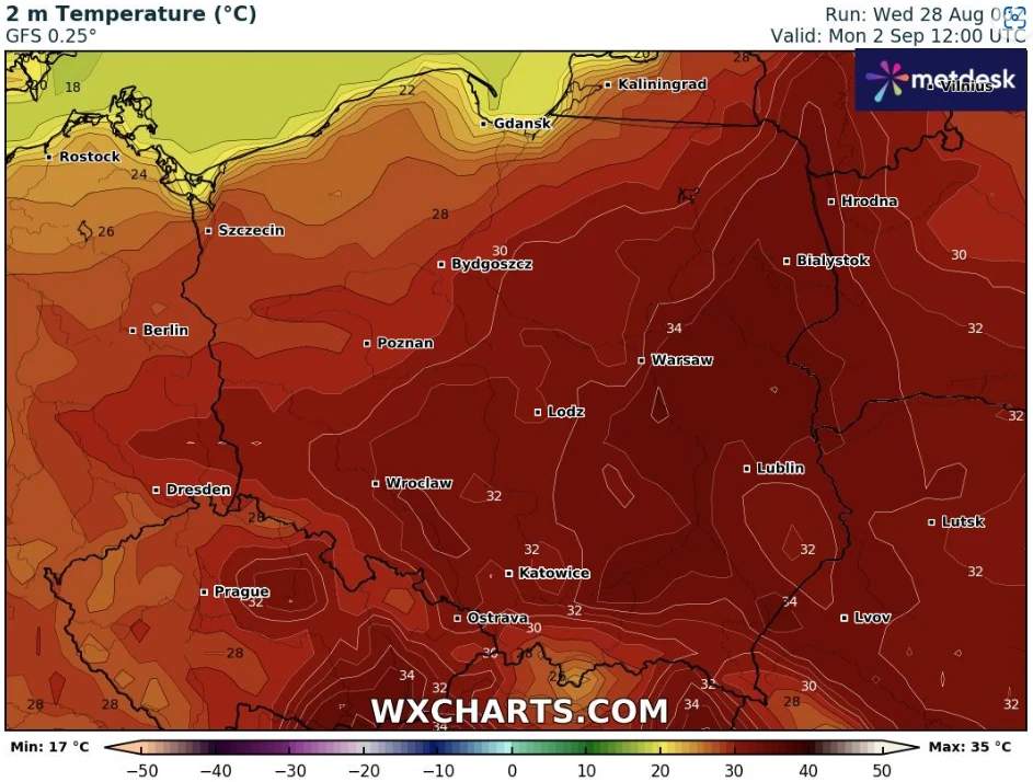 Pierwszy dzień roku szkolnego zapowiada się upalnie w większości kraju. 2 września możliwe będzie do nawet do 31 st. C