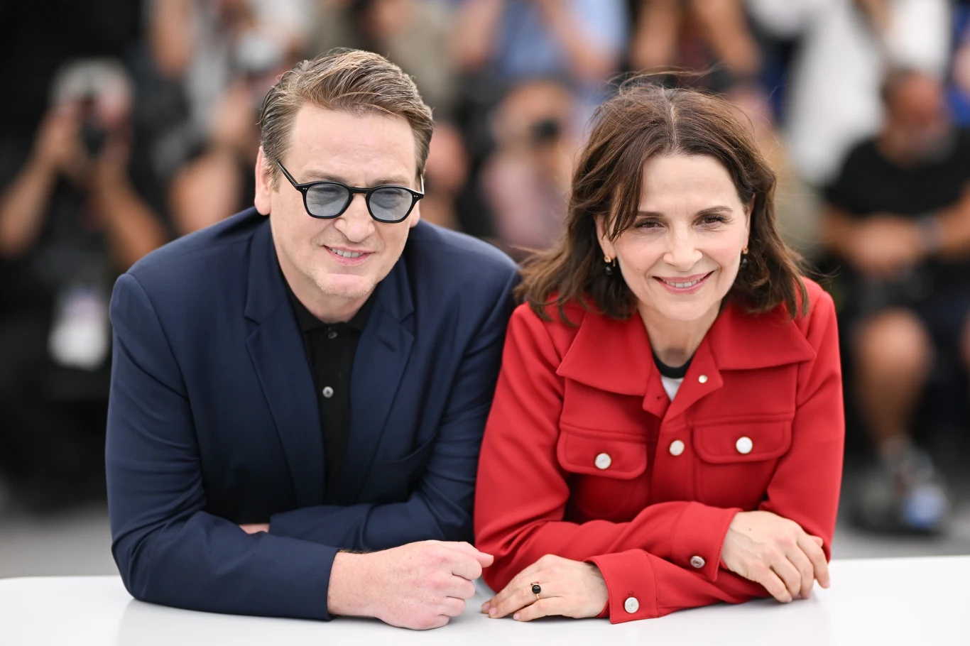Benoît Magimel i Juliette Binoche na festiwalu filmowym w Cannes (2023)