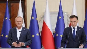Premier Donald Tusk i minister finansów Andrzej Domański