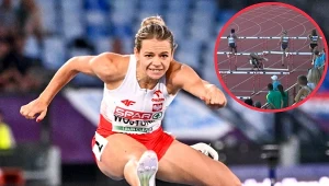 Klaudia Wojtunik w Rzymie. A na małym zdjęciu upadek Mariam Abdul-Rashid w memoriale Wiesława Maniaka w Szczecinie