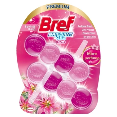 Bref WC Brilliant Gel All in 1 Zawieszka myjąco-zapachowa do muszli WC wiosenny deszcz 2 x 42 g - 0