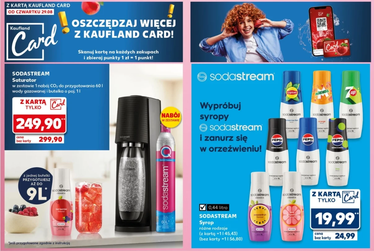 Promocja SodaStream w Kauflandzie w 2024 roku – wtedy saturator kosztował 249,90 zł.