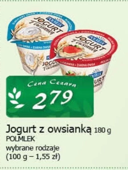 Polmlek Jogurt z owsianką polska truskawka + ziarna owsa 180 g