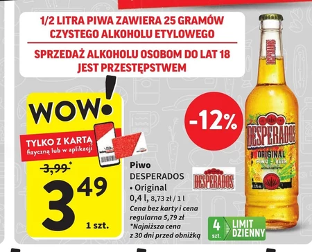 Desperados Original Piwo 400 ml