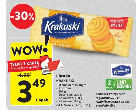Krakuski Herbatniki o smaku maślanym 201 g