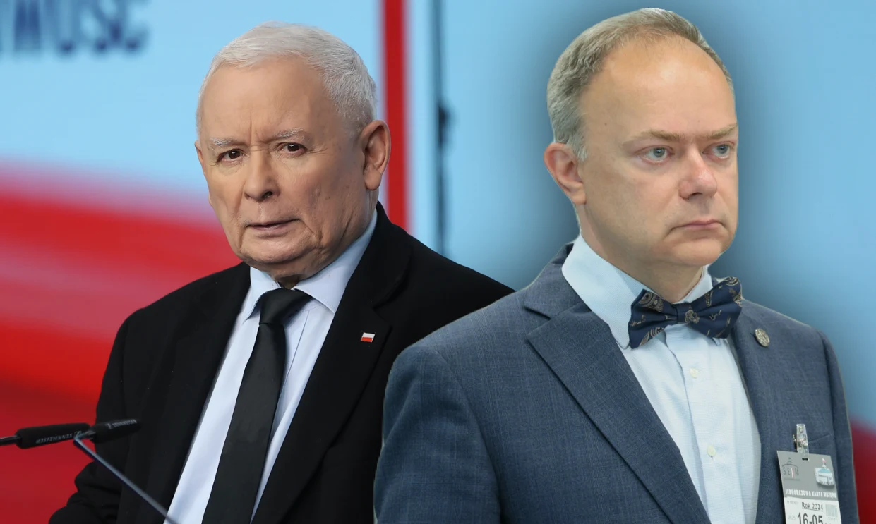 Lider PiS Jarosław Kaczyński i profesor Piotr Uziębło Lider PiS Jarosław Kaczyński i profesor Piotr Uziębło