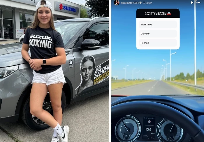 Julia Szeremeta wrzuciła filmik, na którym prowadzi auto ewidentnie trzymając telefon w ręce / fot. Instagram @szeremeta15984