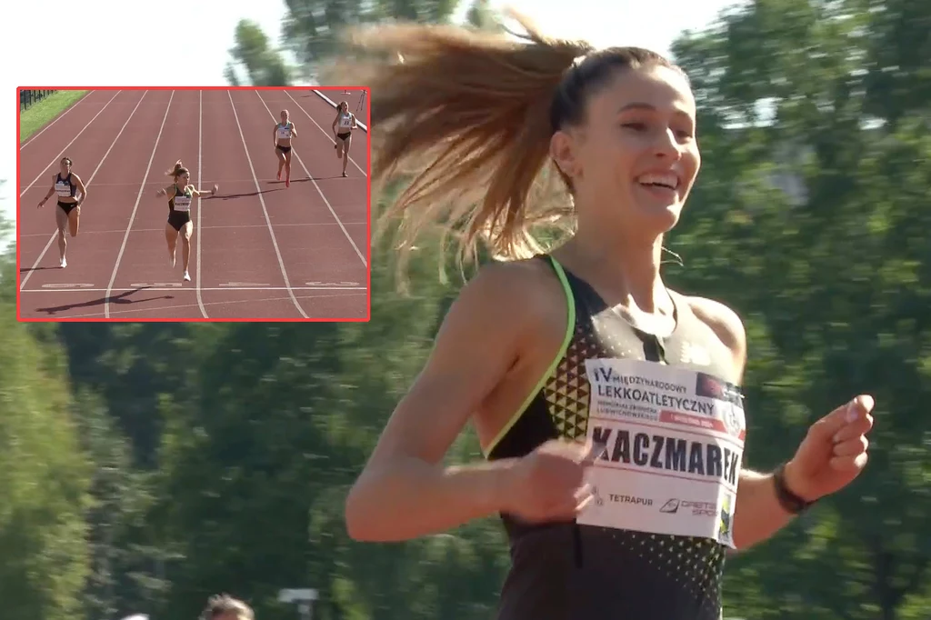 Natalia Kaczmarek i jej rekordowy bieg w Olsztynie (screeny za TVP Sport) Natalia Kaczmarek i jej rekordowy bieg w Olsztynie (screeny za TVP Sport)