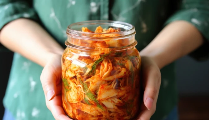 Kimchi zawiera dużo błonnika i probiotyków, które wspierają zdrowie jelit