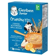 Gerber Junior Crunchy Bites Kaszka 8 zbóż z bananem jabłkiem i pomarańczą 200 g