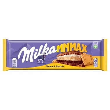 Milka Mmmax Czekolada mleczna z herbatnikiem i nadzieniem kakaowym 300 g - 0