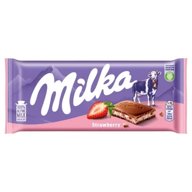 Milka Czekolada mleczna z nadzieniem o smaku truskawkowym 100 g - 1