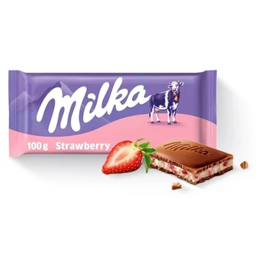 Milka Czekolada mleczna z nadzieniem o smaku truskawkowym 100 g - 0