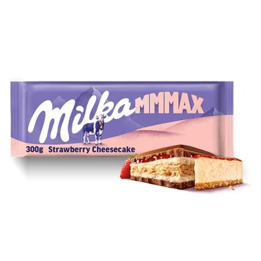 Milka Mmmax Czekolada mleczna o smaku sernika truskawkowego 300 g - 0