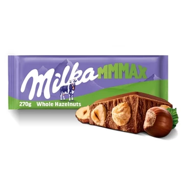 Milka Mmmax Czekolada mleczna z całymi orzechami laskowymi 270 g - 0