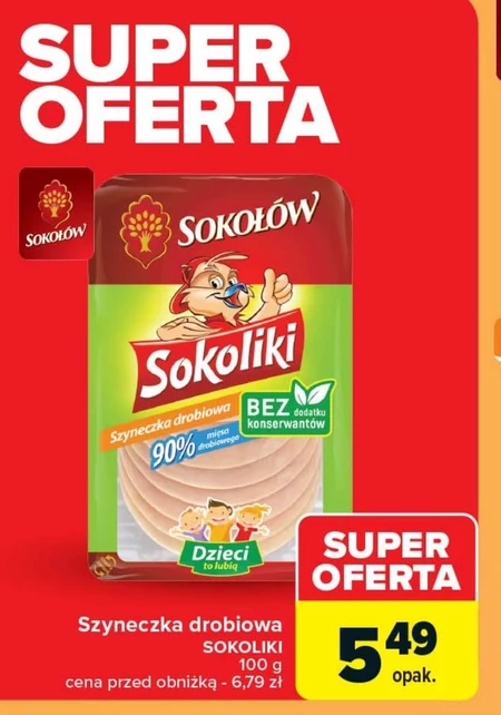 Sokołów Sokoliki Szyneczka drobiowa 100 g