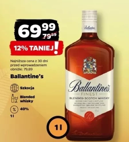 Ballantine's Finest Blended Scotch Whisky 1 l