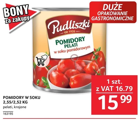 Pudliszki Pomidory pelati w soku pomidorowym 2,55 kg