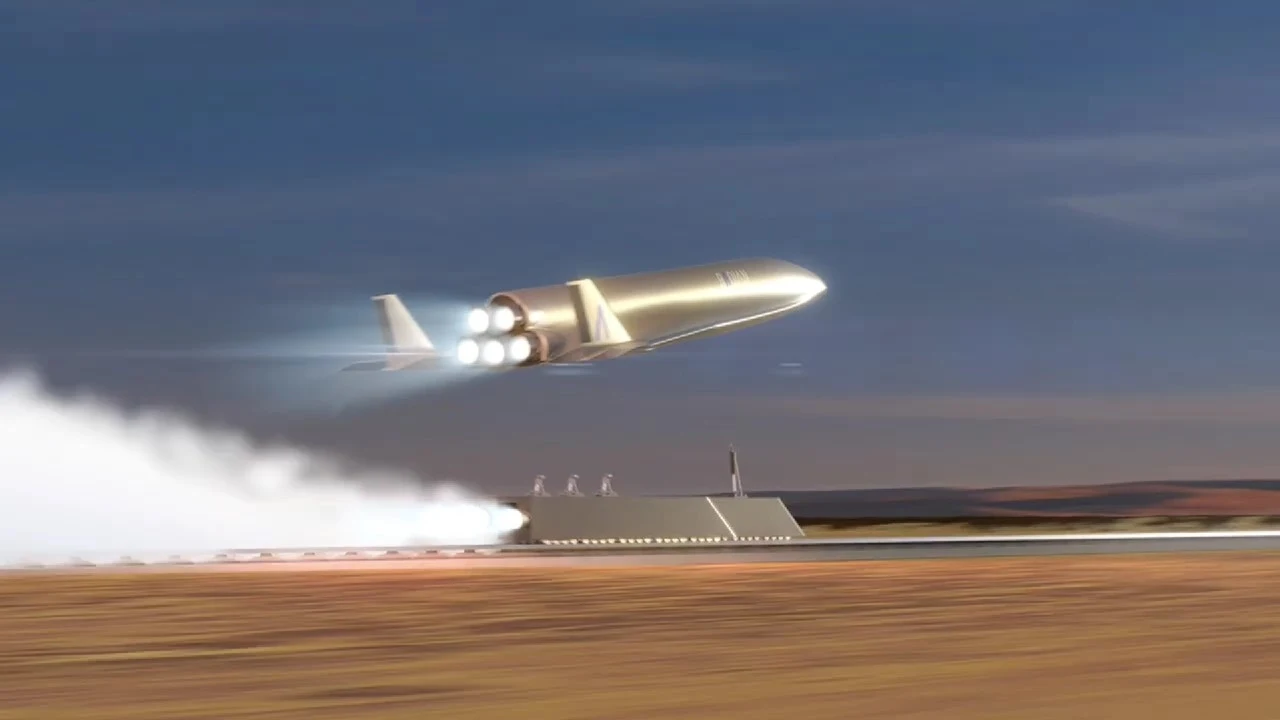 Radian One - samolot kosmiczny podczas startu (wizualizacja) Radian One - samolot kosmiczny podczas startu (wizualizacja)