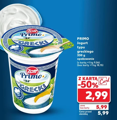 Zott Primo Jogurt naturalny typ grecki 330 g