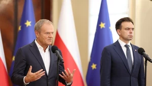 Premier Donald Tusk i minister finansów Andrzej Domański