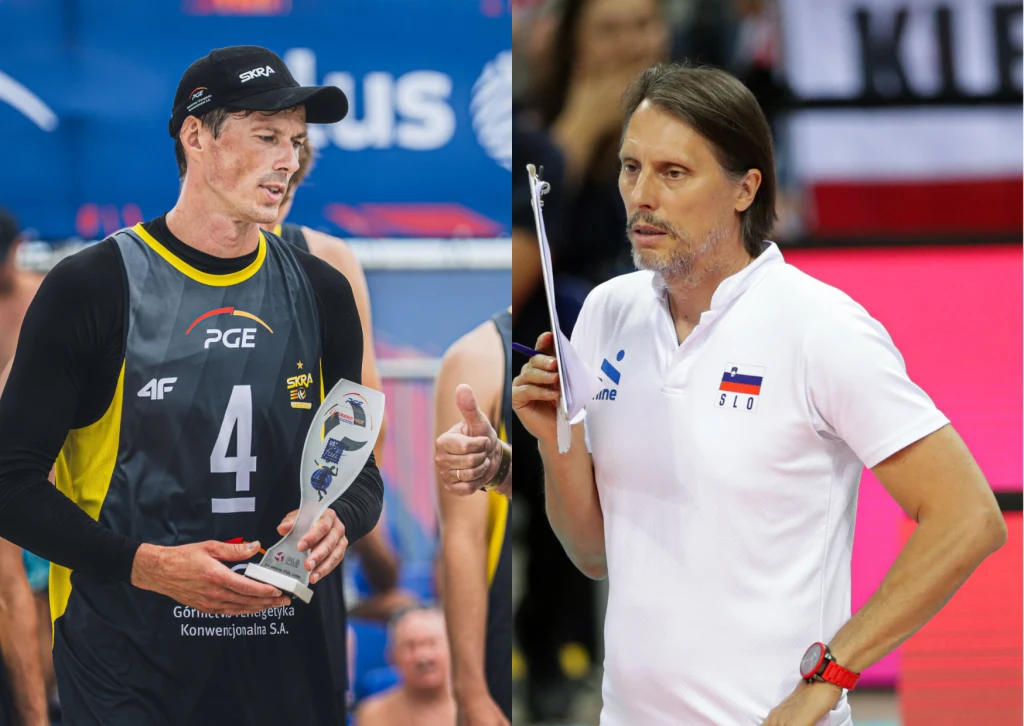 Rafał Buszek i Gheorghe Cretu, trener Skry //fot. Andrzej Iwanczuk