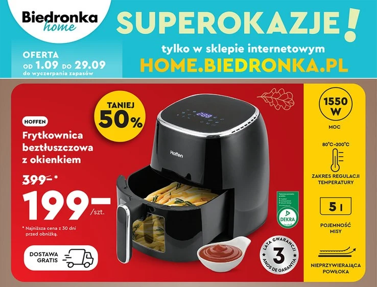 Frytkownica beztłuszczowa w Biedronce 