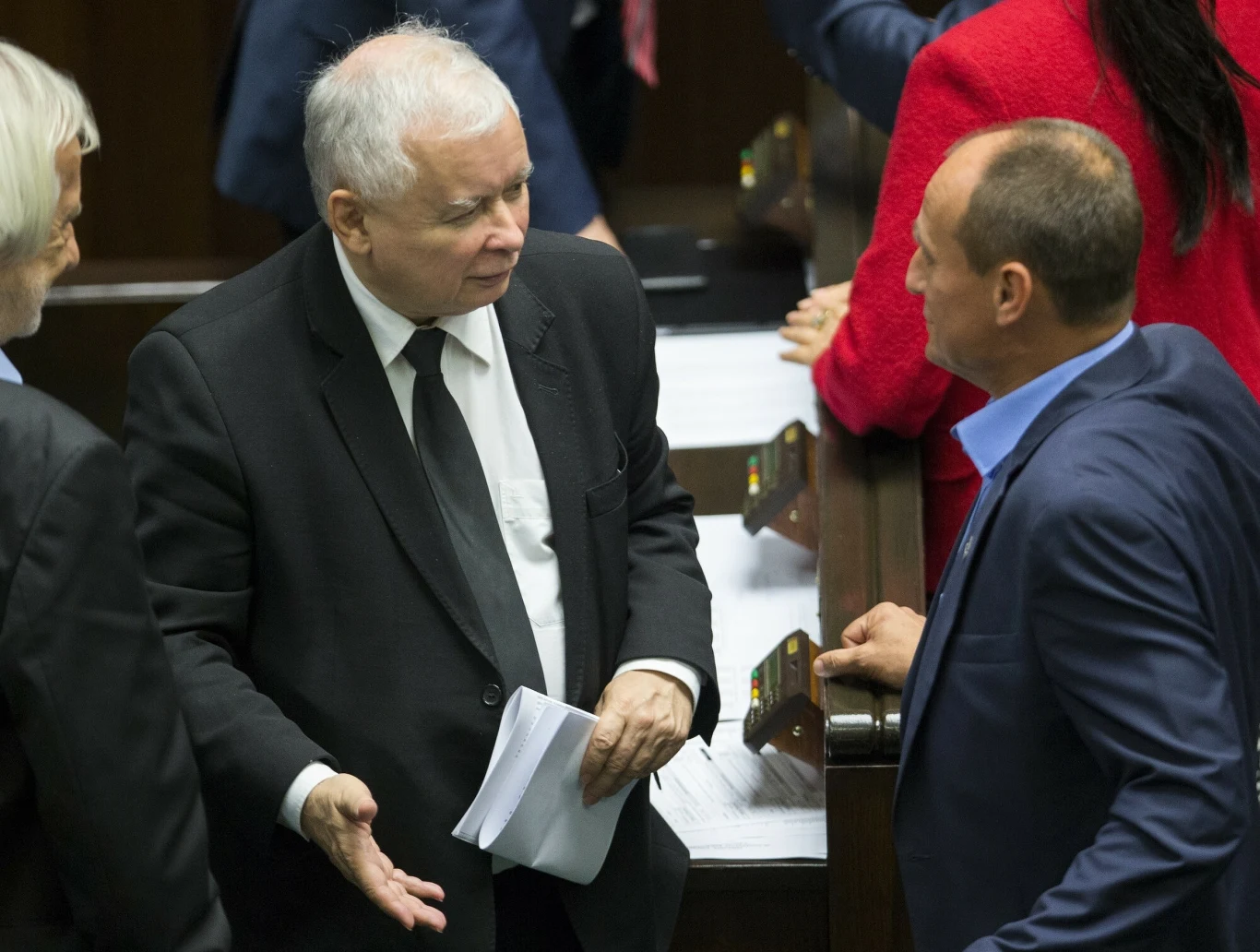 Prezes Prawa i Sprawiedliwości Jarosław Kaczyński i Paweł Kukiz, lider Kukiz'15 Prezes Prawa i Sprawiedliwości Jarosław Kaczyński i Paweł Kukiz, lider Kukiz'15