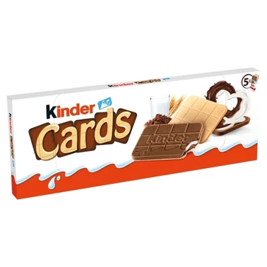 Kinder Cards Wafel wypełniony mlecznym i kakaowym nadzieniem 128 g (10 sztuk) - 0