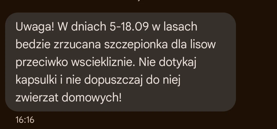 Alert RCB o szczepionkach dla lisów trafił do mieszkańców kilku województw. Alert RCB o szczepionkach dla lisów trafił do mieszkańców kilku województw.
