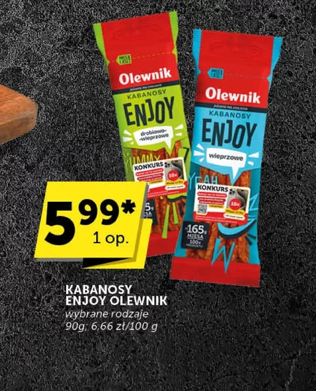 Olewnik Kabanosy enjoy drobiowo-wieprzowe 90 g