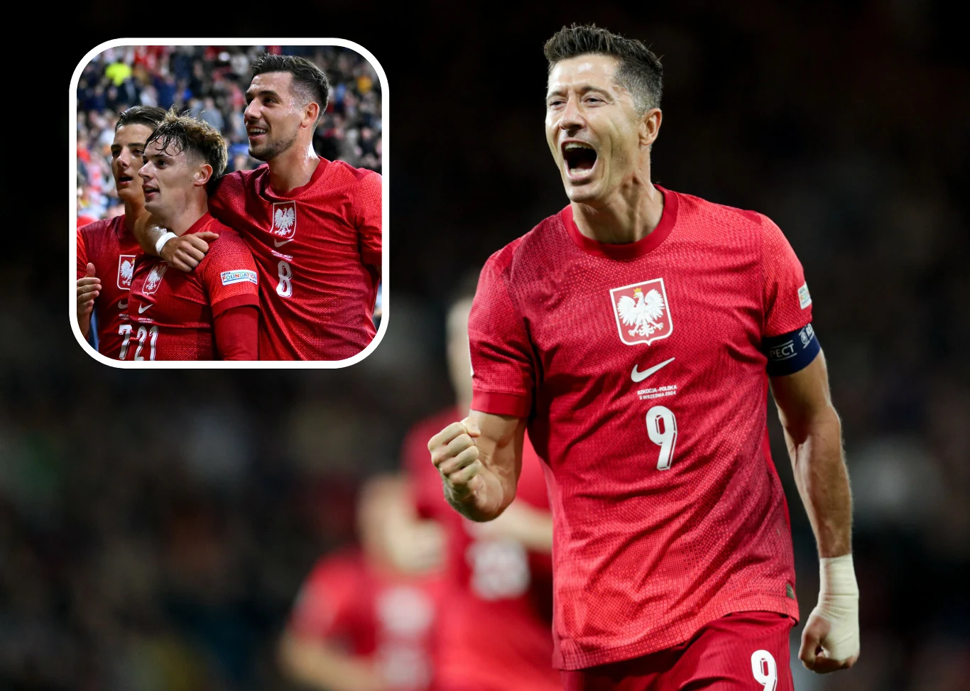 Reprezentacja Polski. Na zdjęciu Kacper Urbański, Nicola Zalewski, Jakub Moder oraz Robert Lewandowski Reprezentacja Polski. Na zdjęciu Kacper Urbański, Nicola Zalewski, Jakub Moder oraz Robert Lewandowski