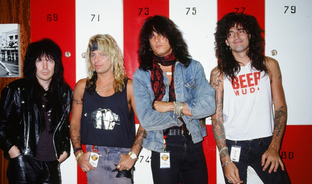 Mötley Crüe w Moskwie w 1989 r. - od lewej: Mick Mars, Vince Neil, Nikki Sixx i Tommy Lee