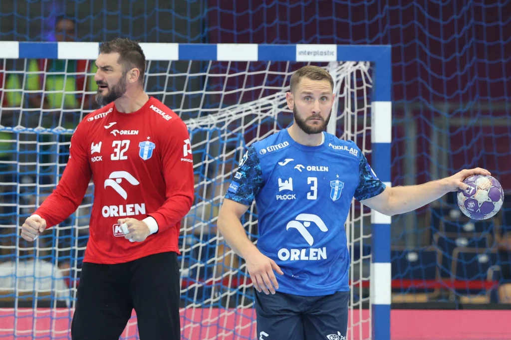 Zawodnicy Orlen Wisły Płock Mirko Alilovic i Michał Daszek Zawodnicy Orlen Wisły Płock Mirko Alilovic i Michał Daszek