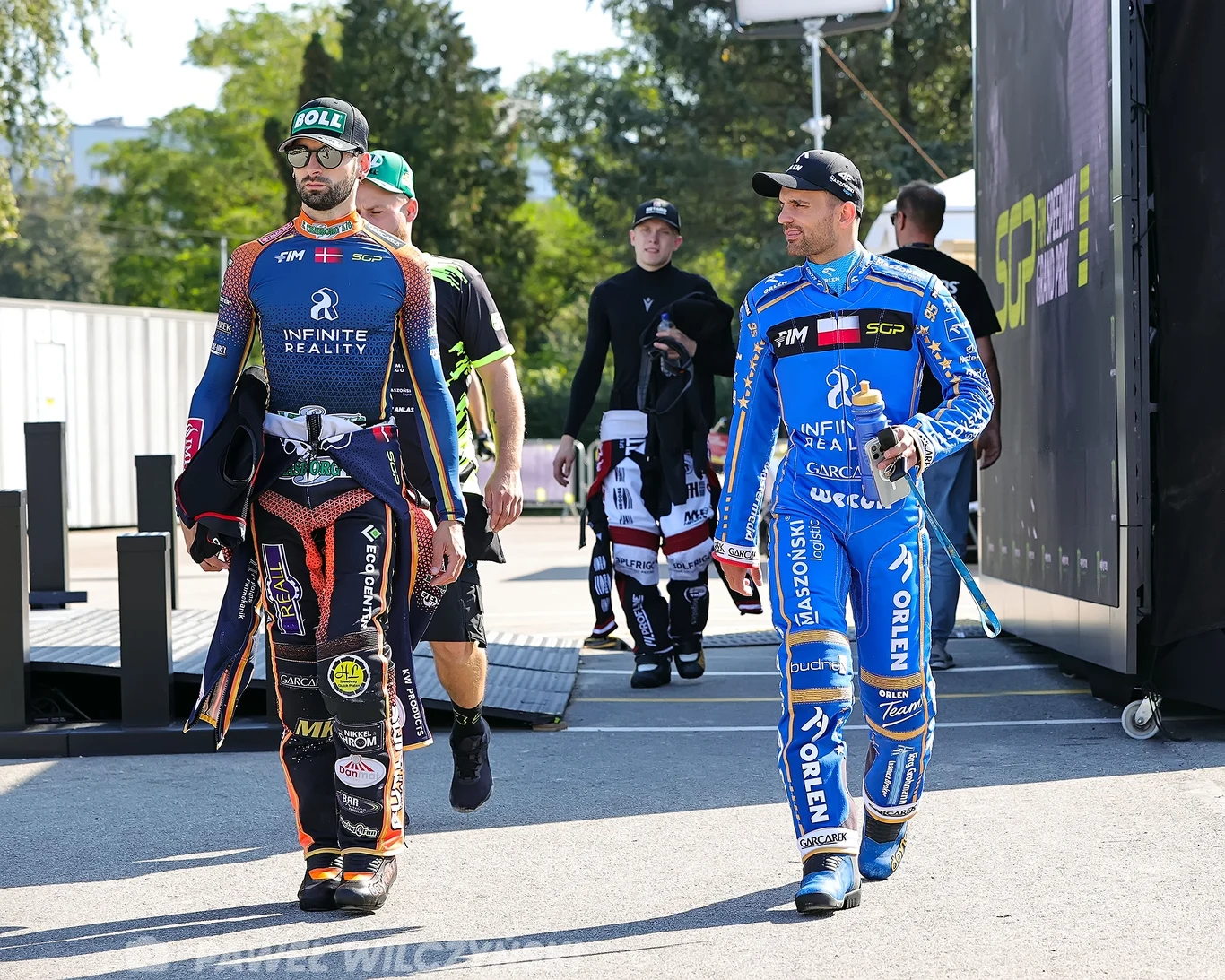 Mikkel Michelsen i Bartosz Zmarzlik podczas kwalifikacji do Grand Prix Łotwy